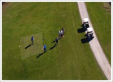 View Of Golfers from Drone